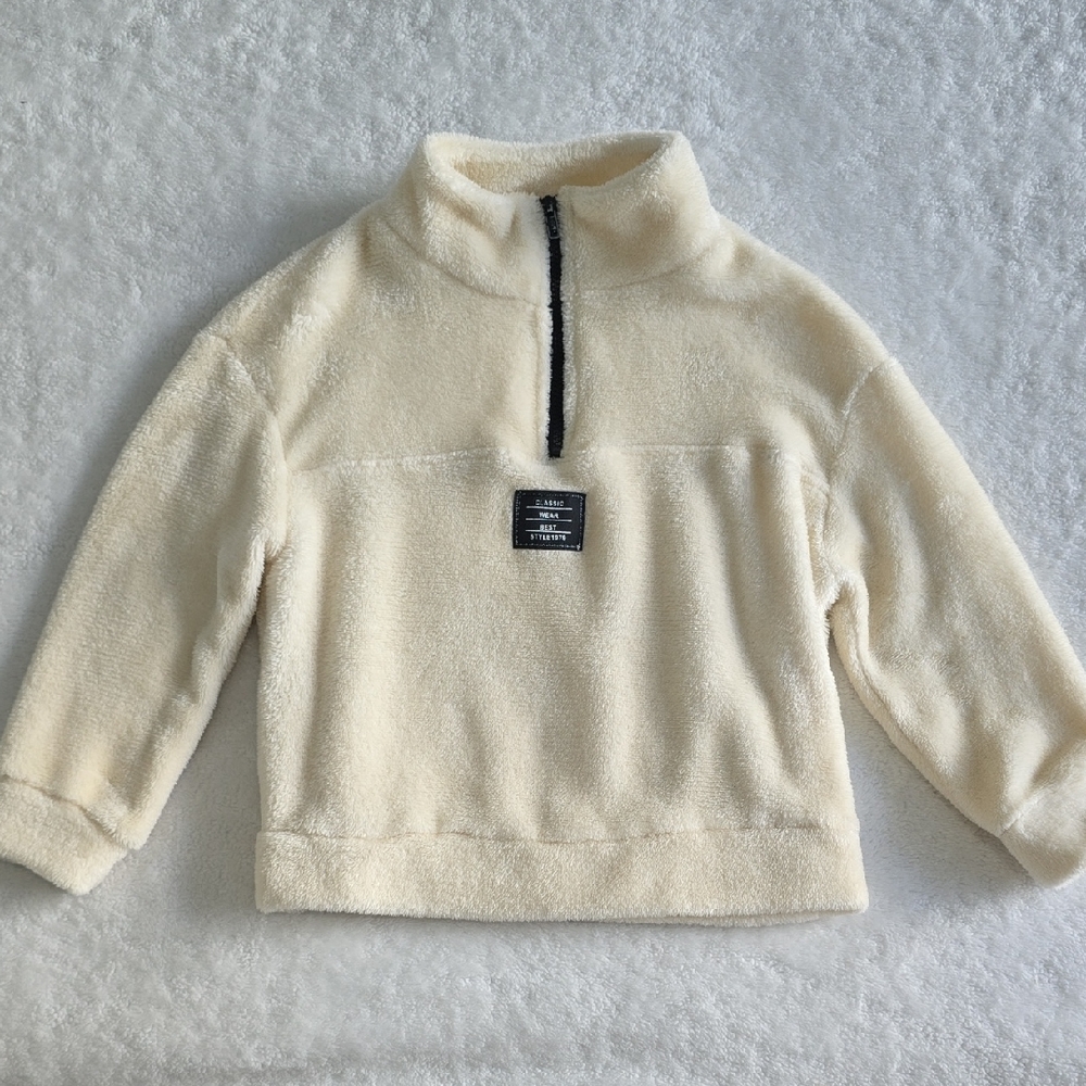 SHEIN Cream Fleece Kids Jacket